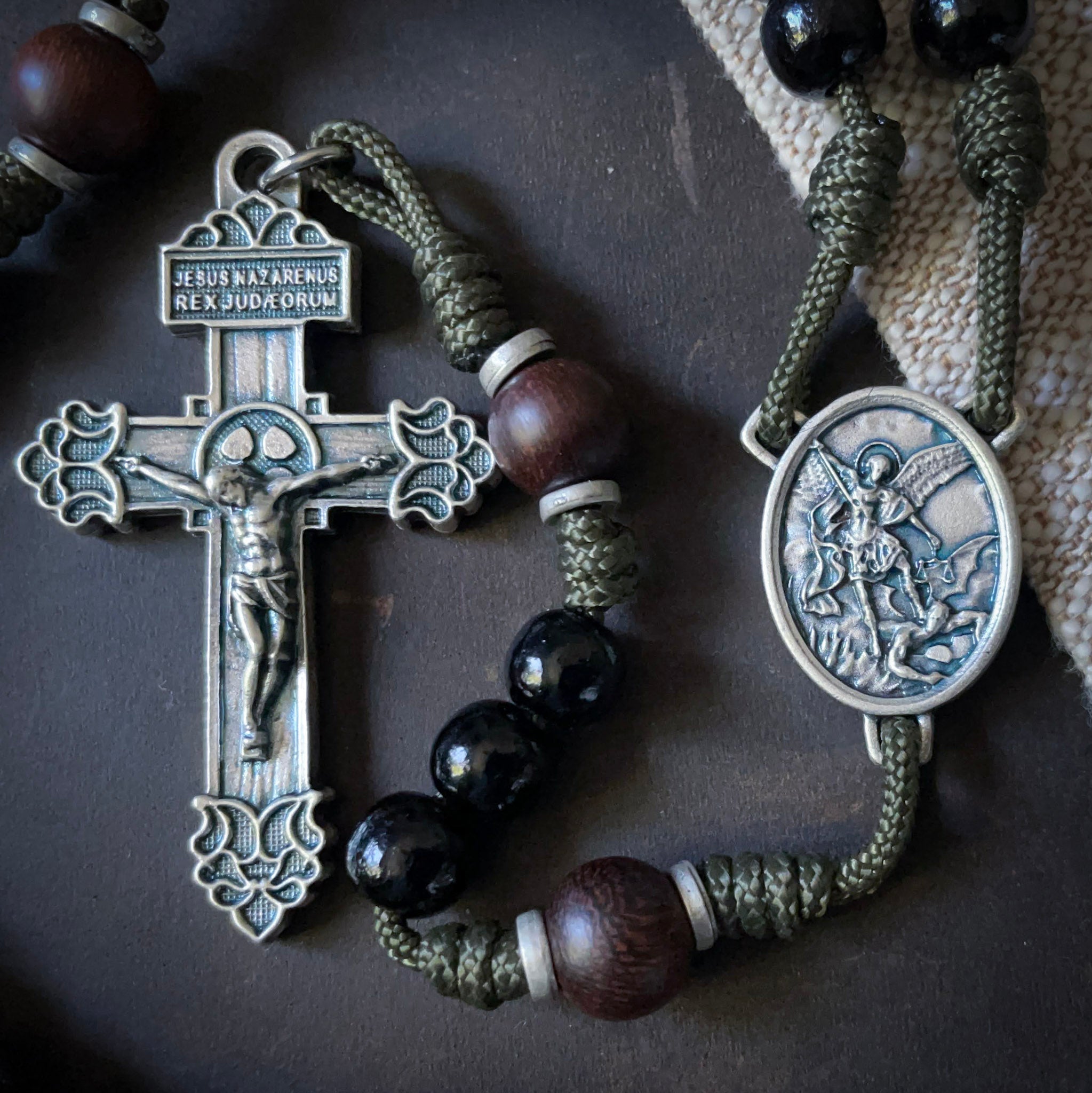 Handmade Wooden Rosary - Victory Design