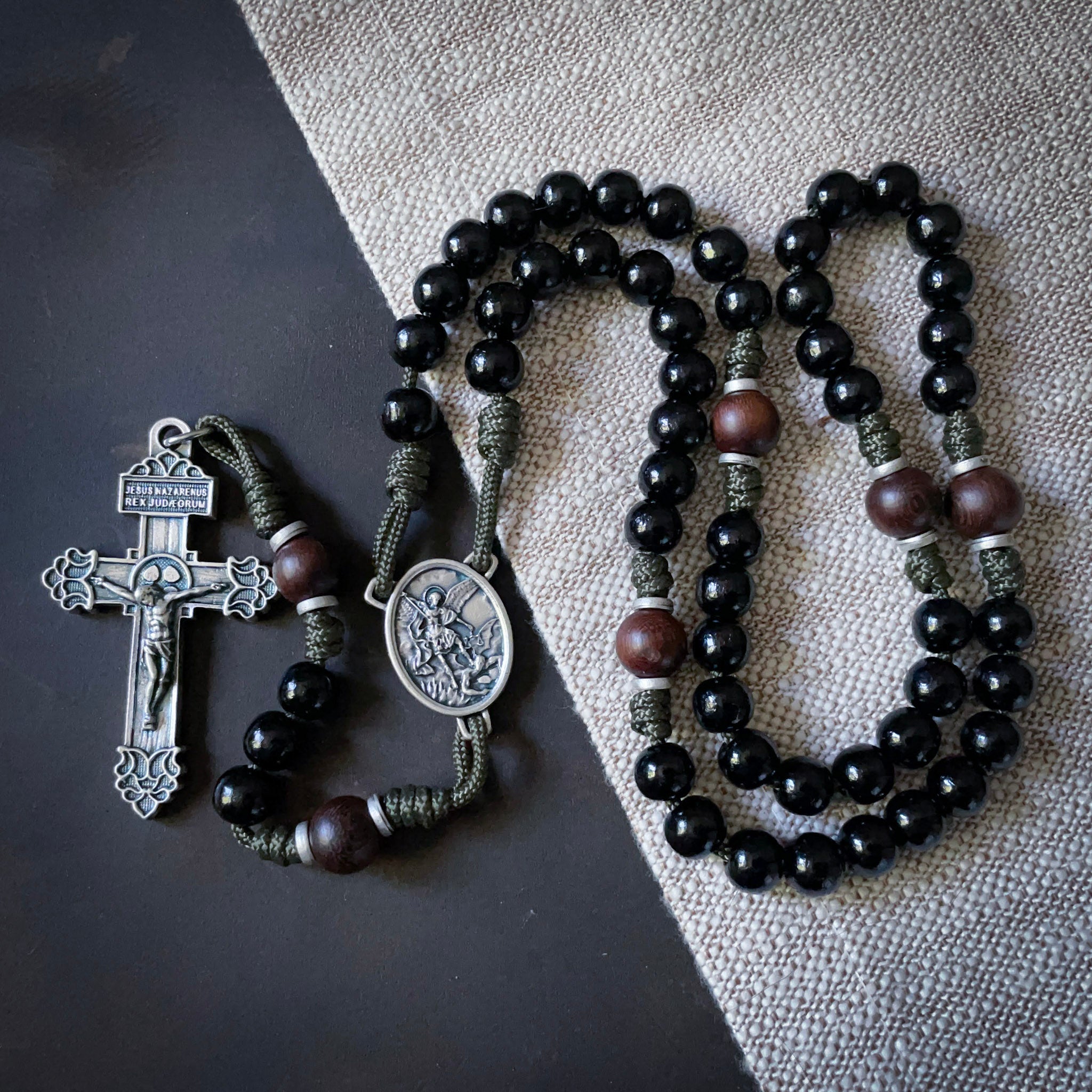 Handmade Wooden Rosary - Victory Design