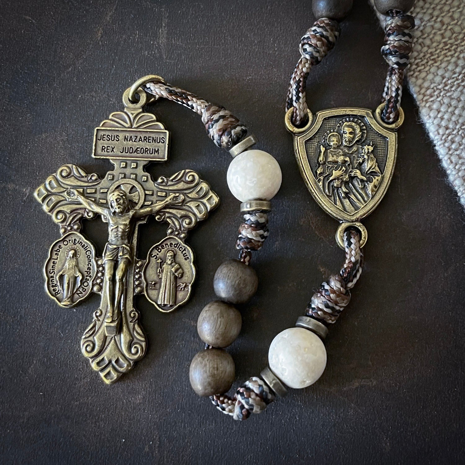 Handmade Wooden Rosary - Chaste Heart Design