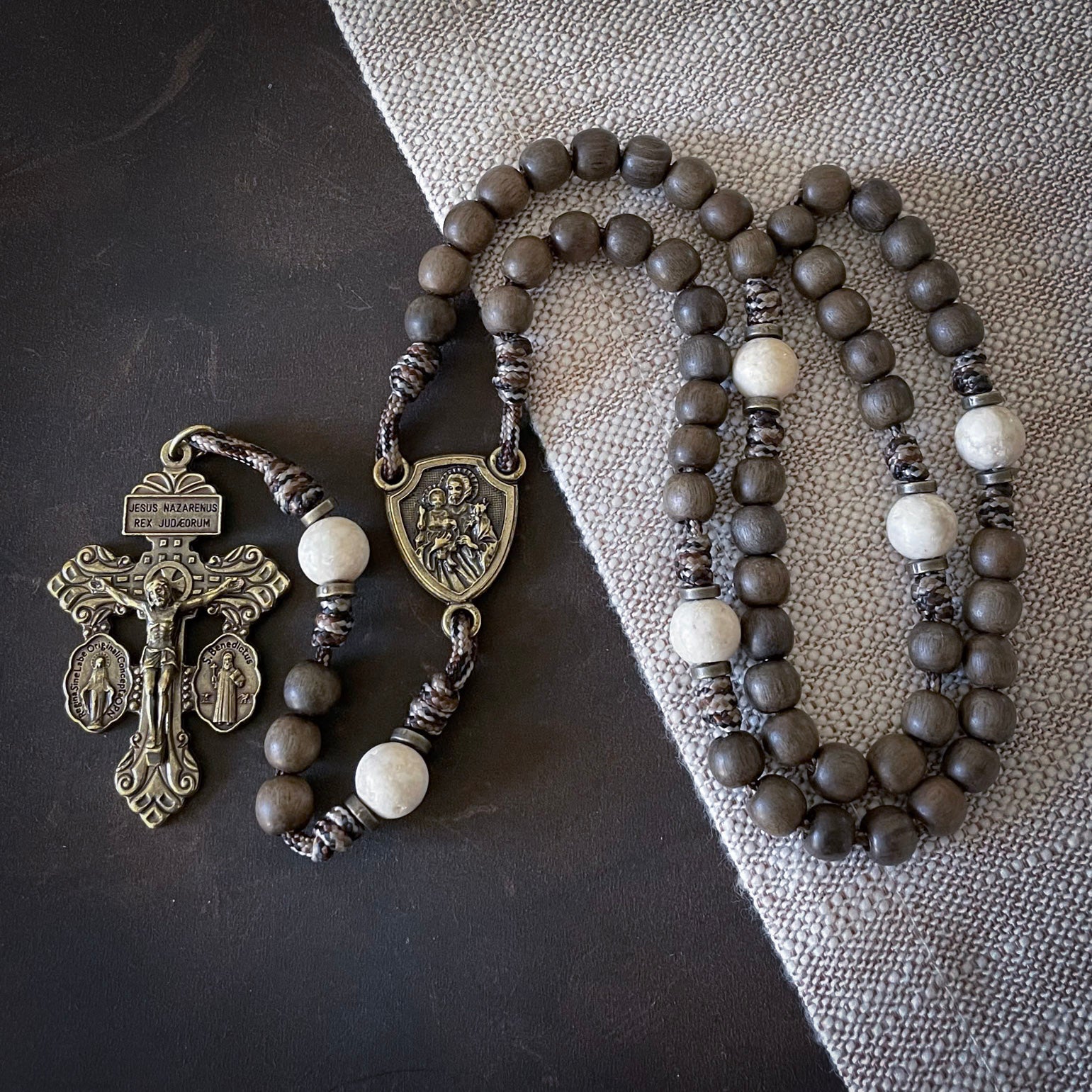 Handmade Wooden Rosary - Chaste Heart Design