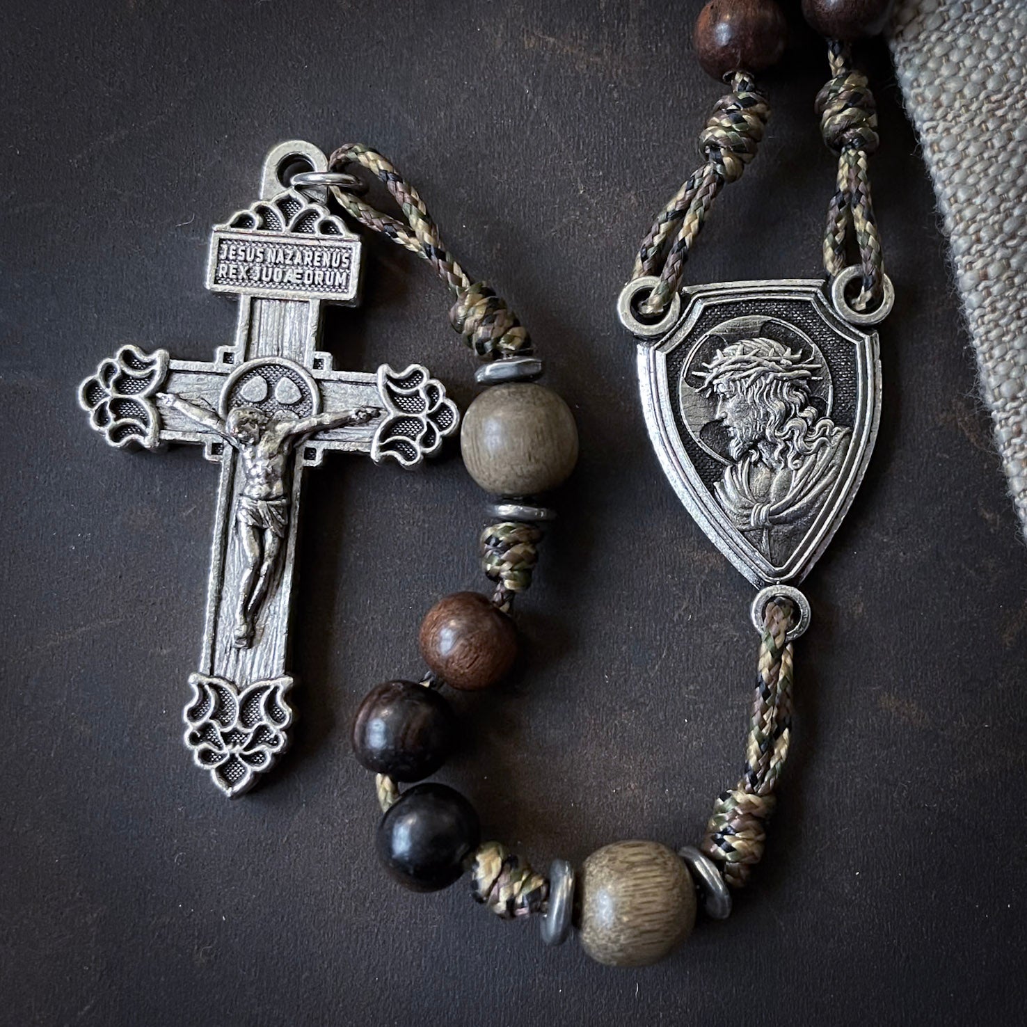 Handmade Wooden Rosary - Passion Design