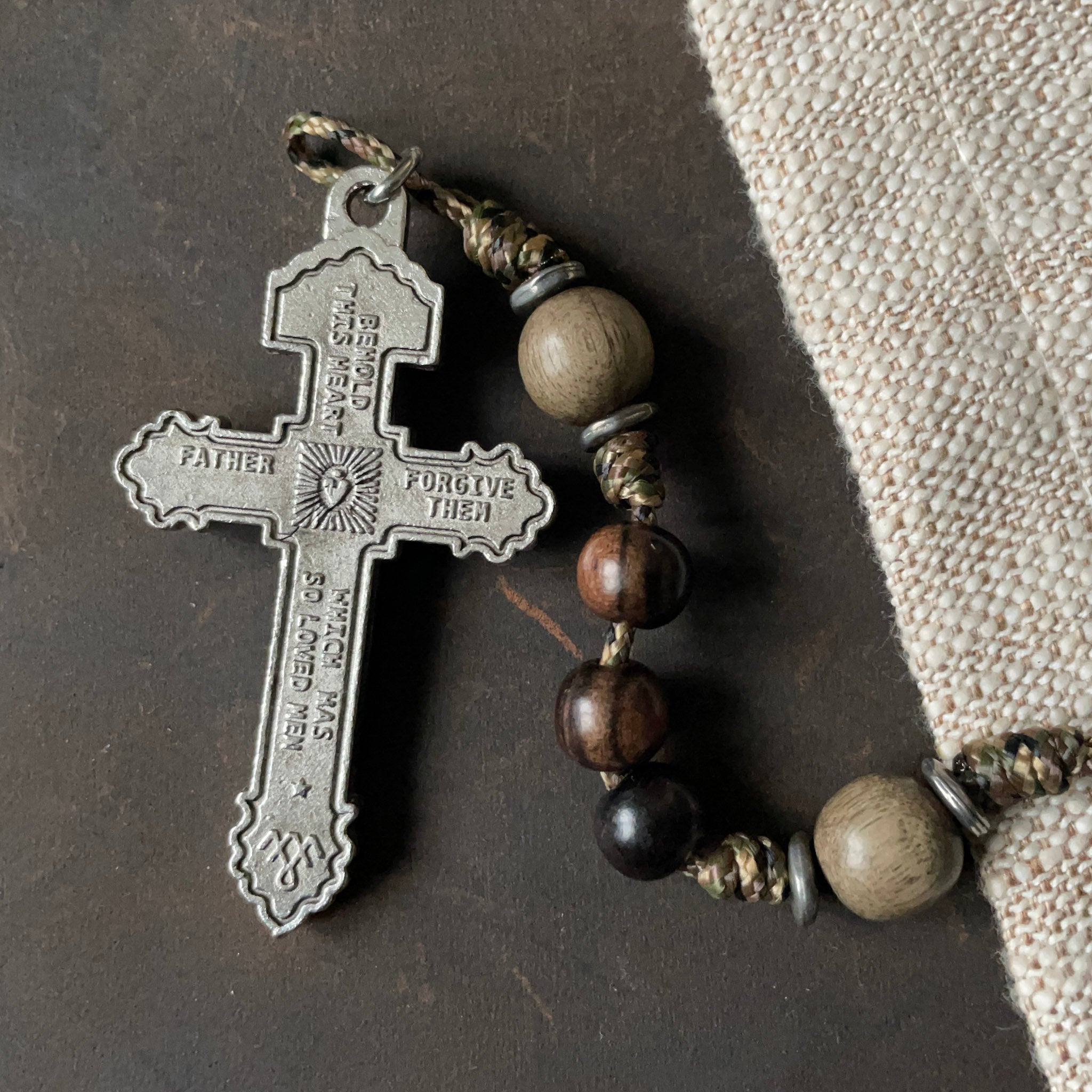 Handmade Wooden Rosary - Passion Design