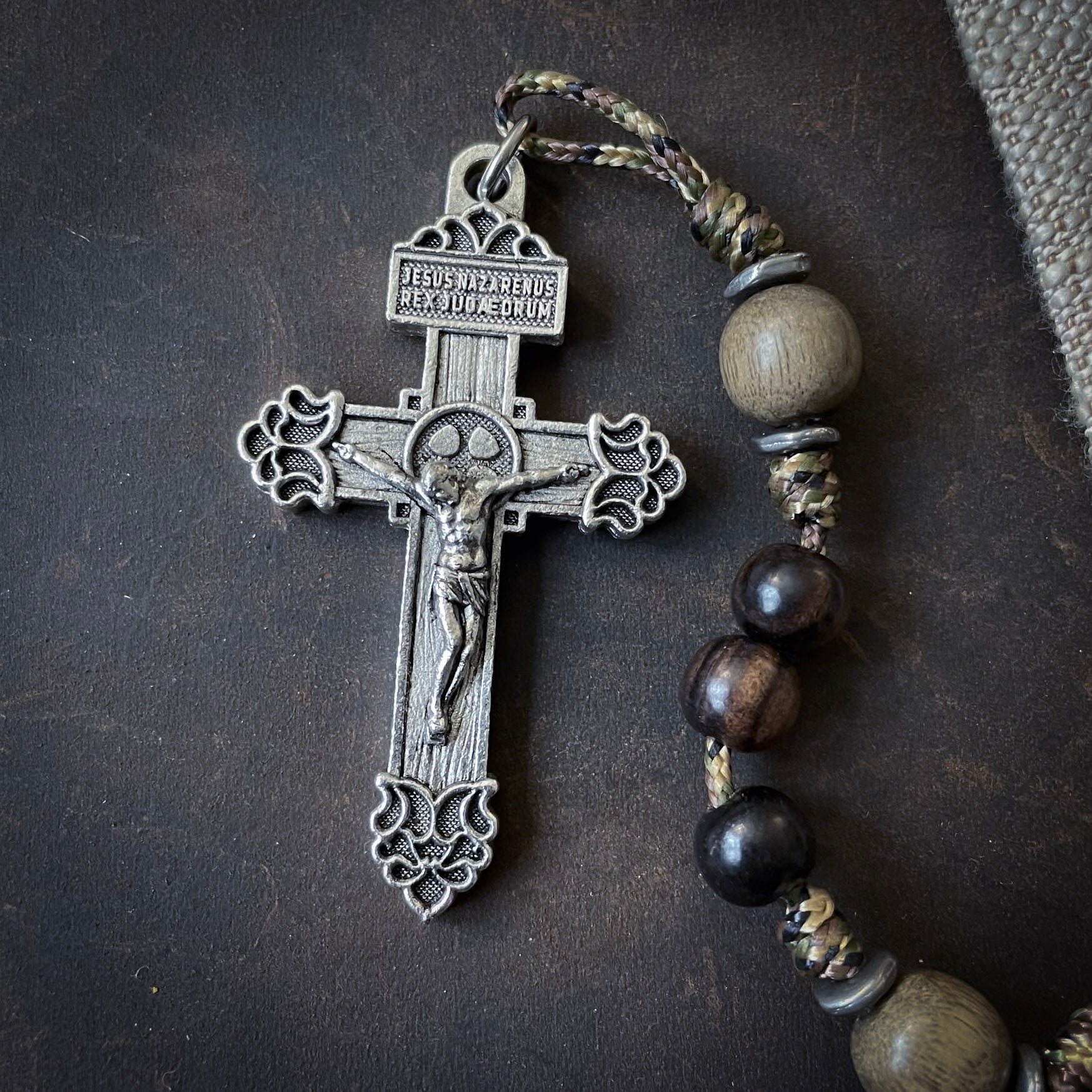 Handmade Wooden Rosary - Passion Design