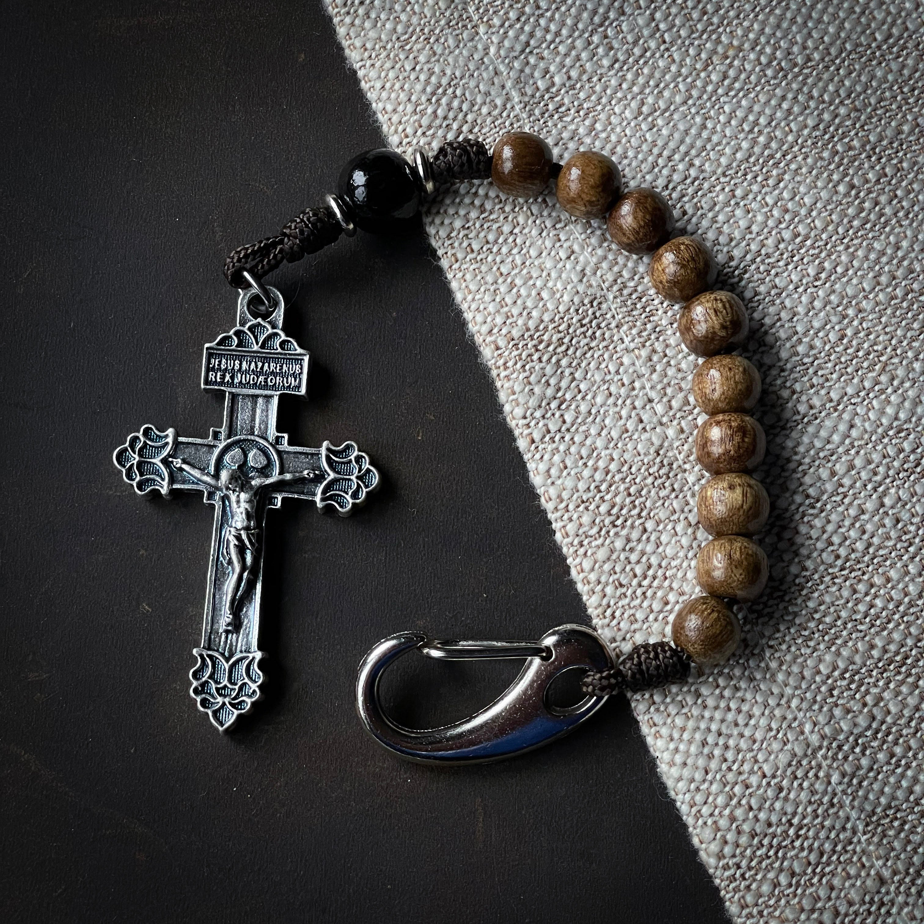 Handmade Wooden Pocket Rosary - Meekness Design