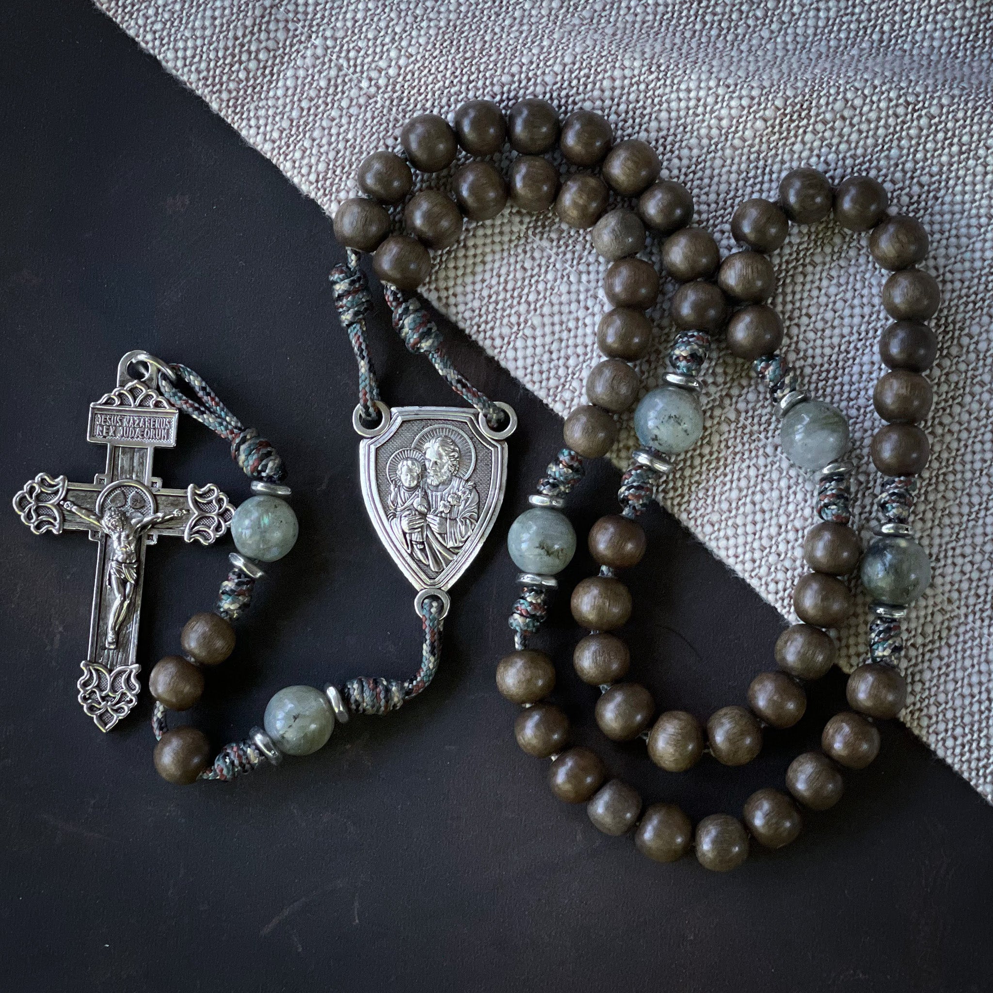 The Rosary Shop -- Custom rosaries, kits, parts and kneelers.