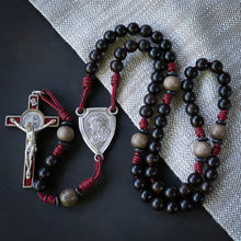 Handmade Wooden Rosary - Sacred Heart Design