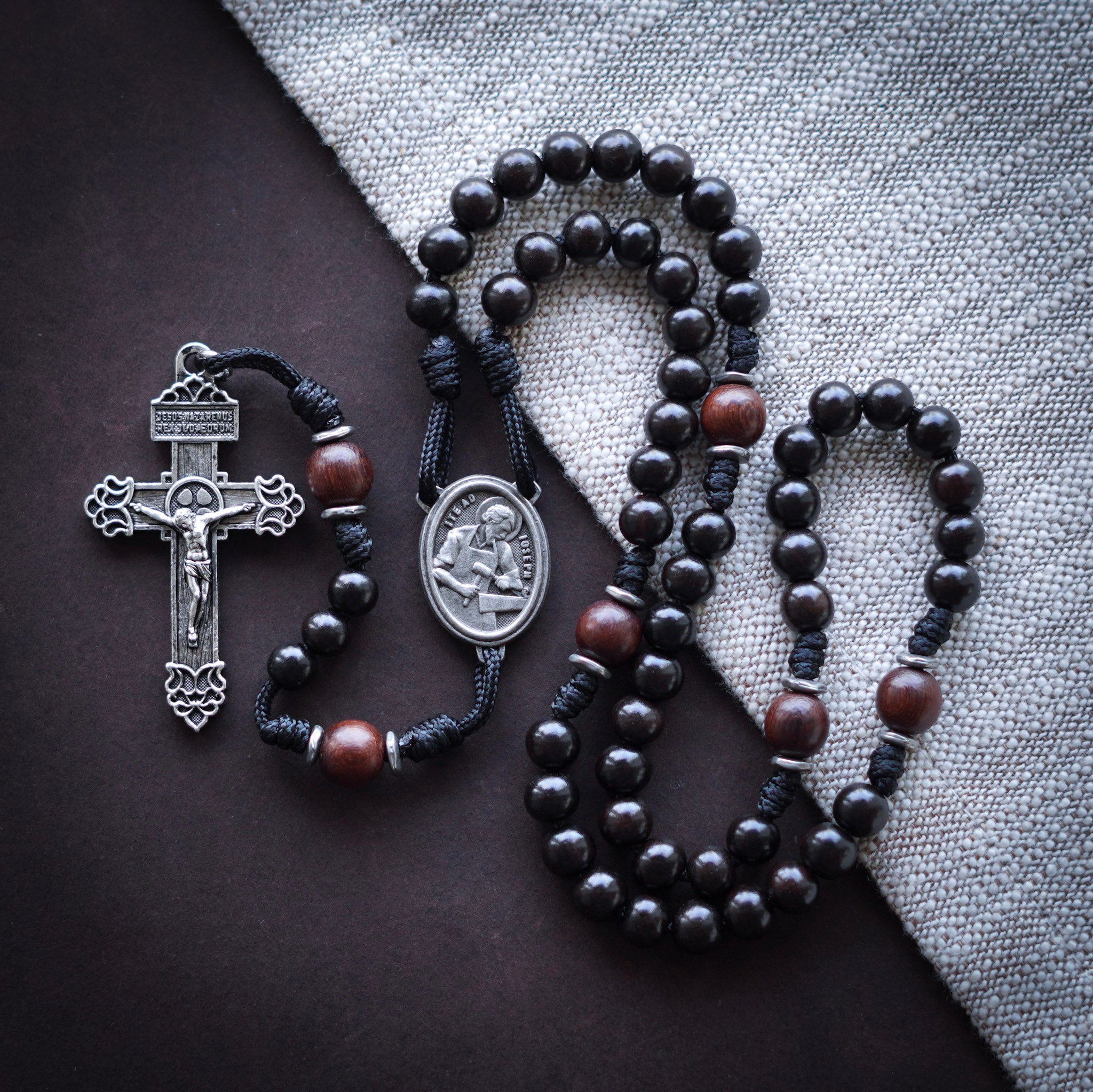 Handmade Wooden Rosary - St. Joseph the Worker - Official Rosary of The Catholic Gentleman