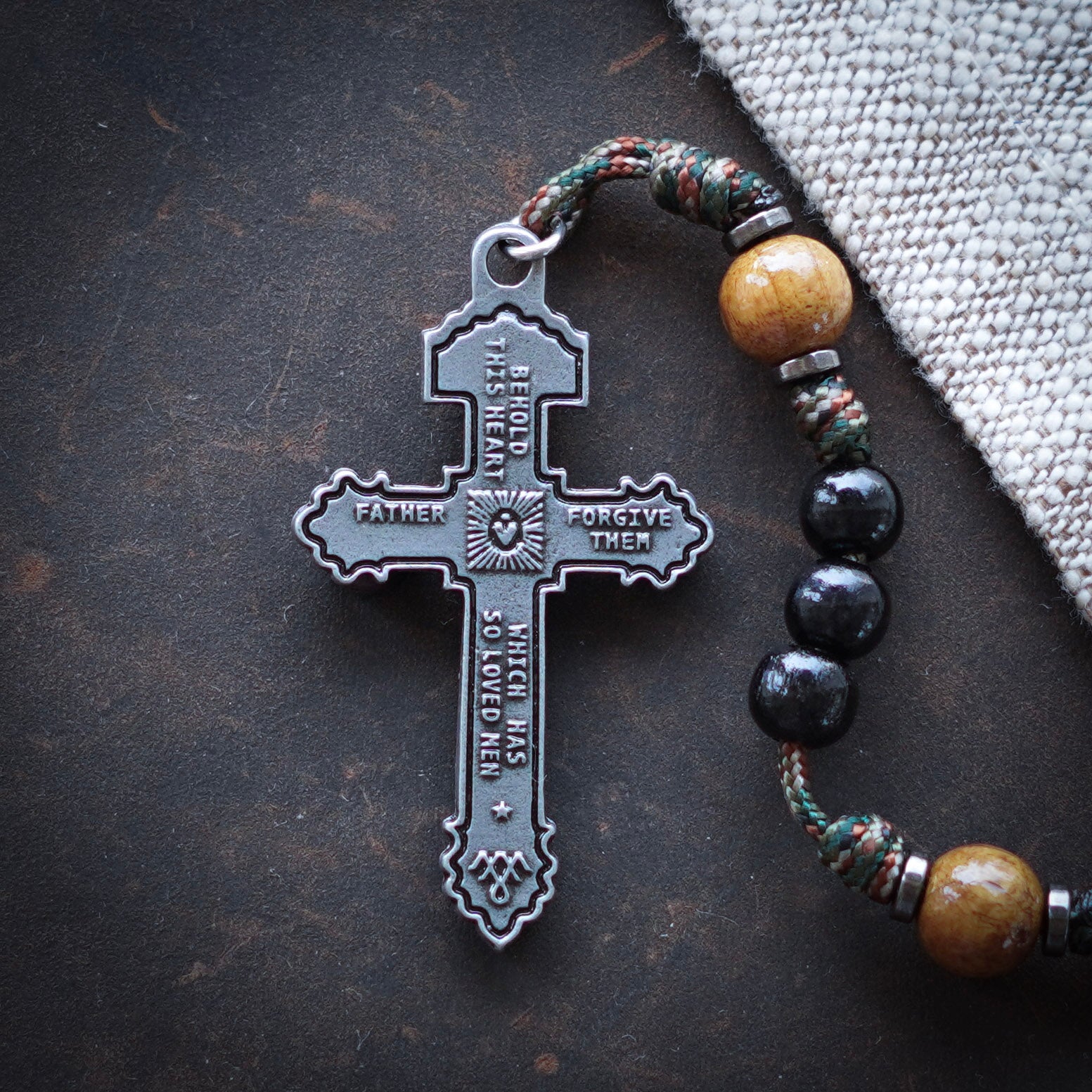 Handmade Wooden Rosary - St. Hubert Design