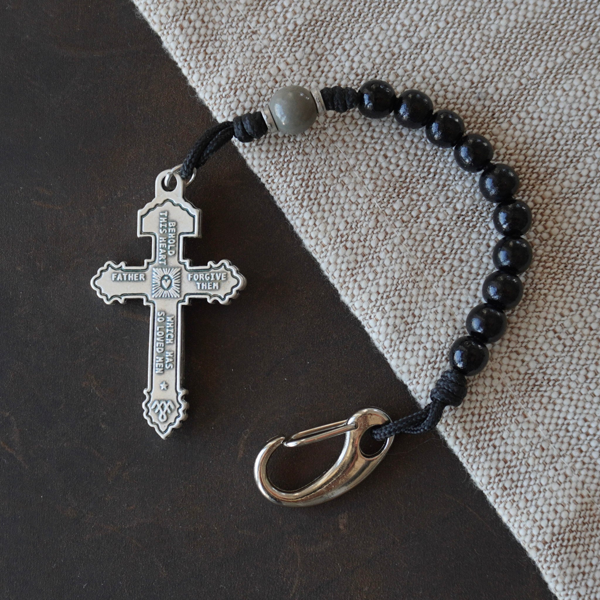 Handmade Wooden Pocket Rosary - Piety Design