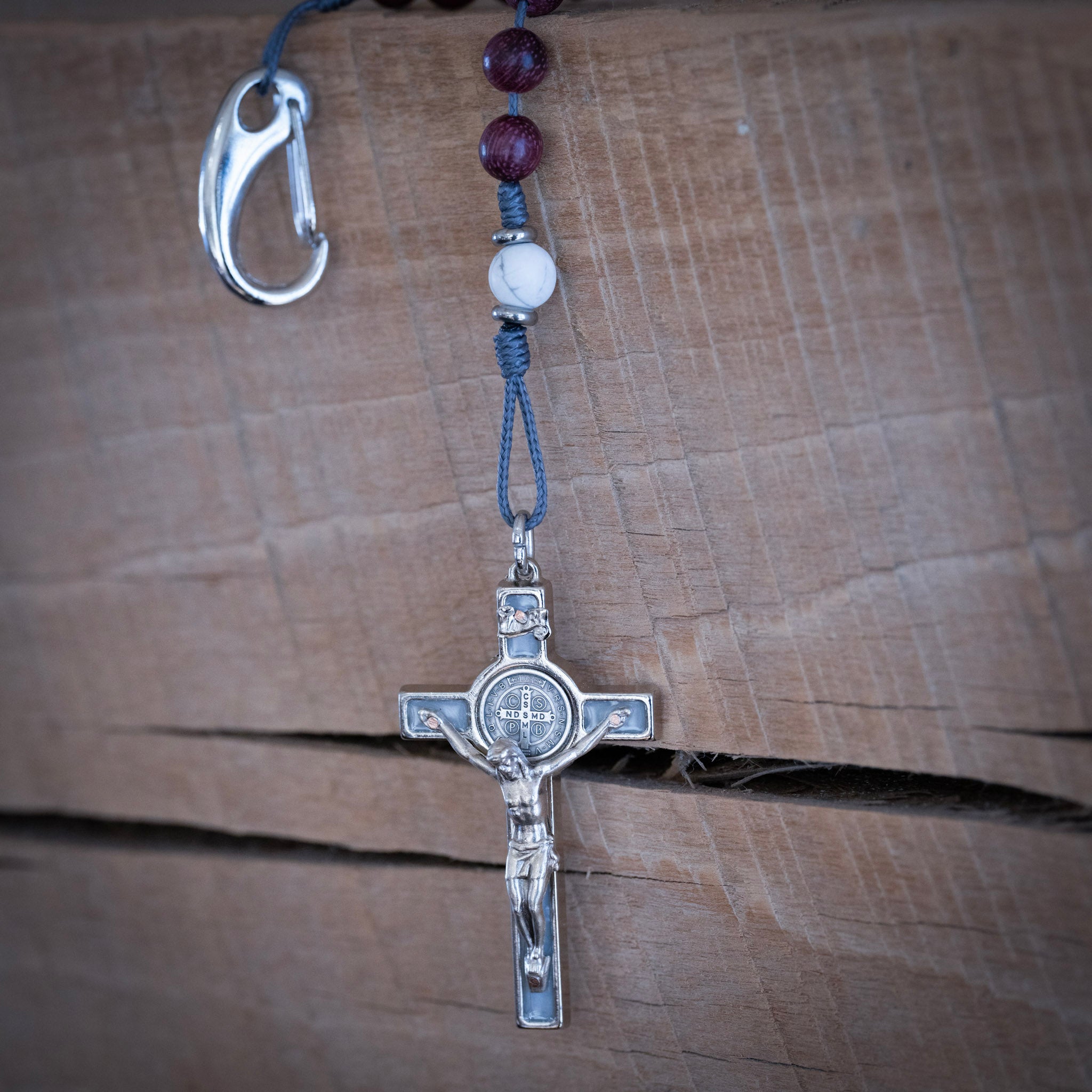 Handmade Wooden Pocket Rosary - Purity Design