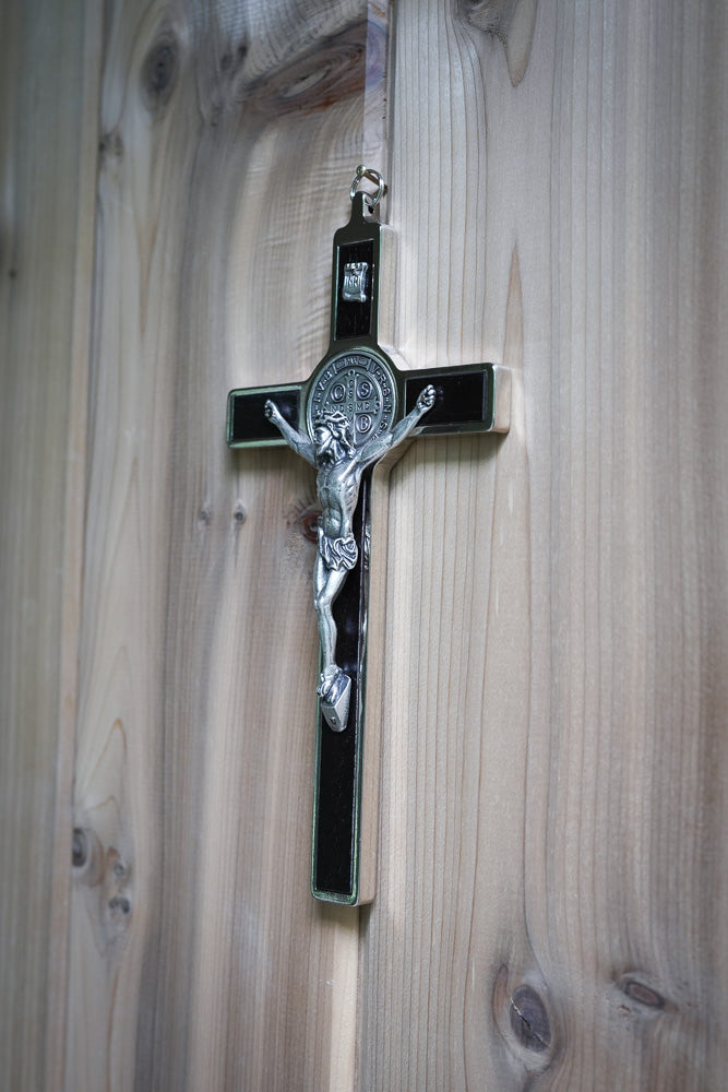 Handmade Italian Wall Crucifix - St. Benedict Design