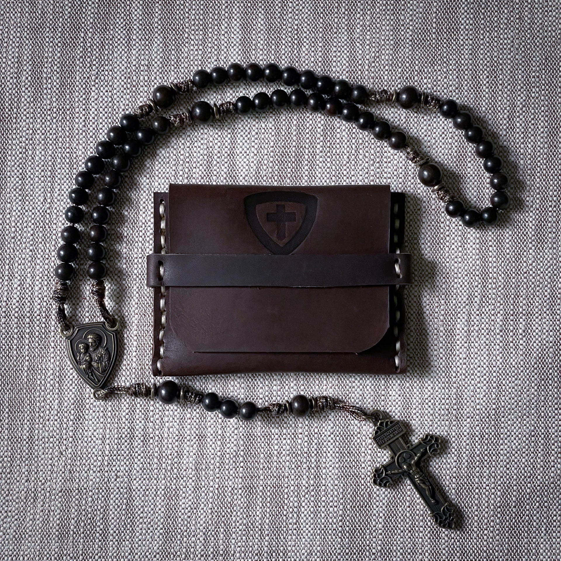 Leather Rosary Pouch - Java - by OréMoose