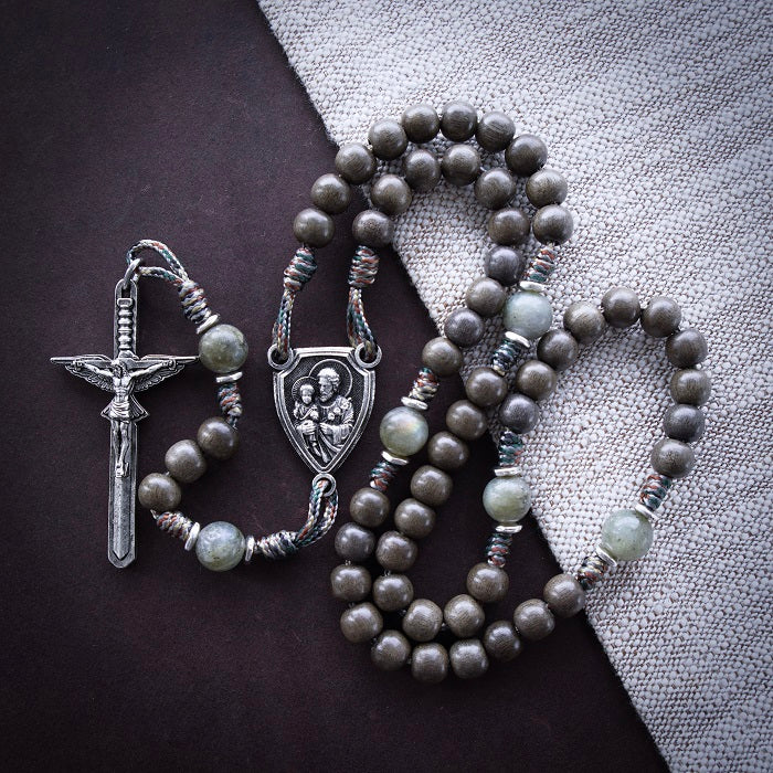 Handmade St. Joseph Terror of Demons Rosary | The Catholic Woodworker