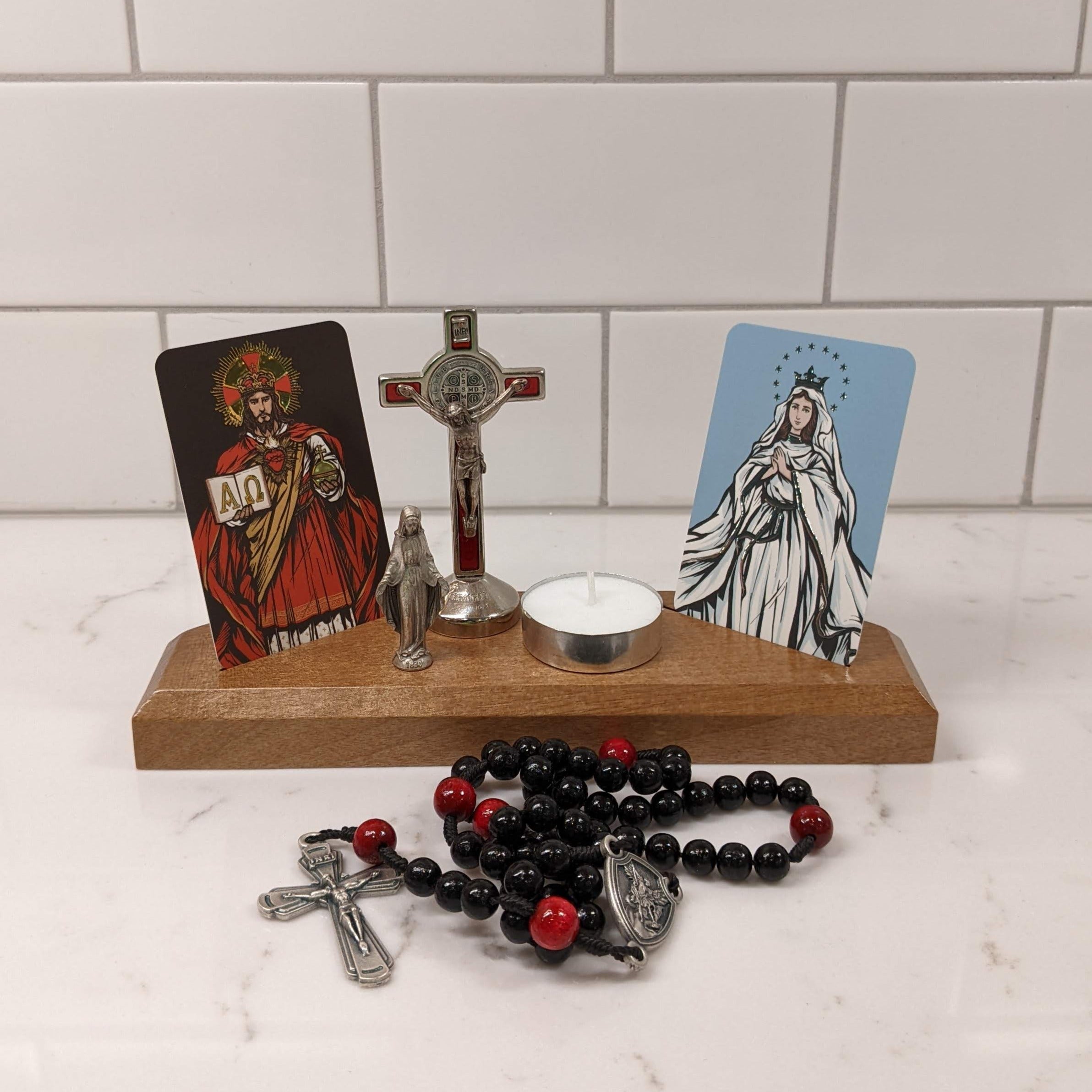 Handmade Brazilian Imbuia Prayer Card Holder