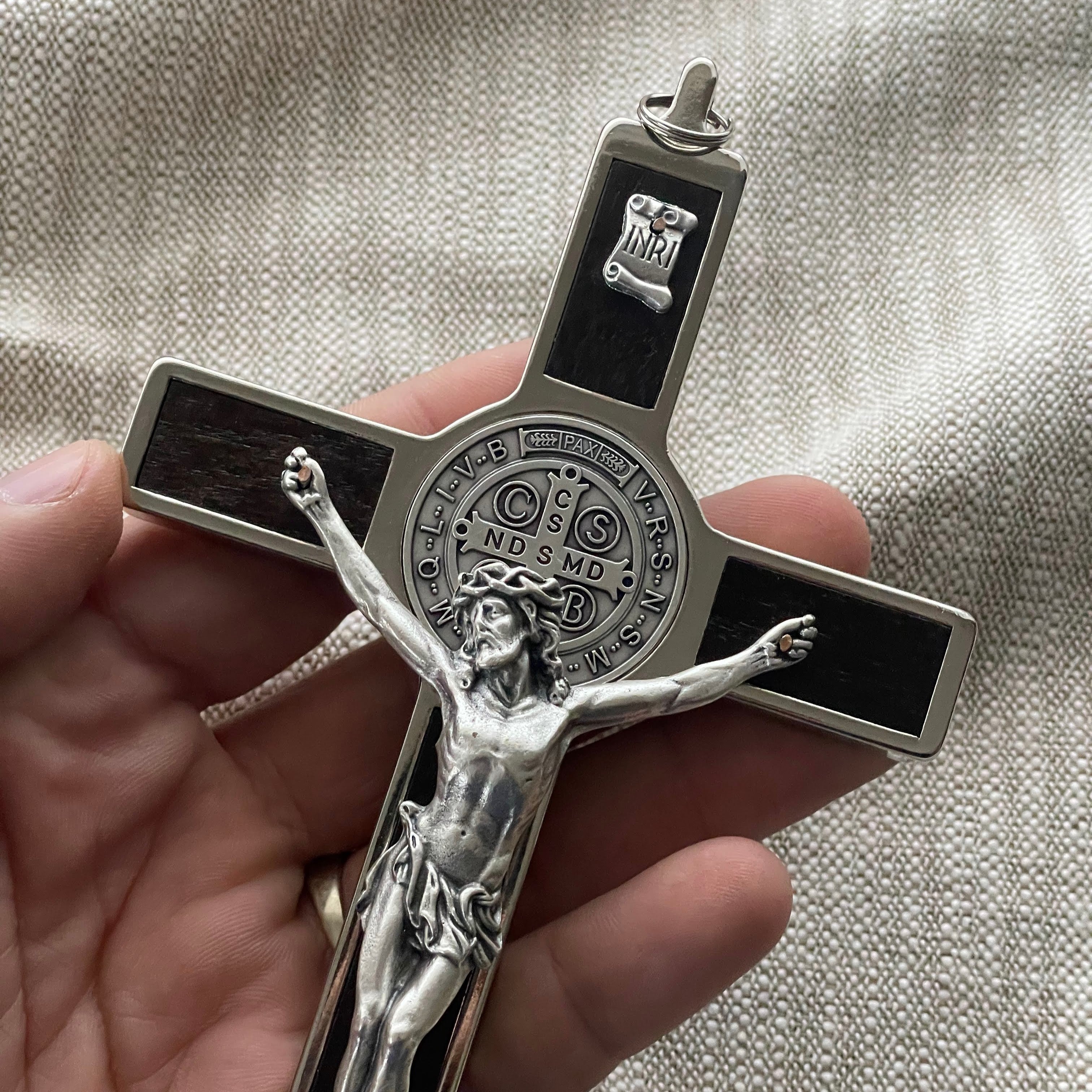 Handmade Italian Wall Crucifix - St. Benedict Design