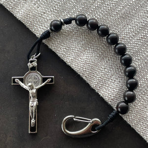Handmade Wooden Pocket Rosary - Repentance Design